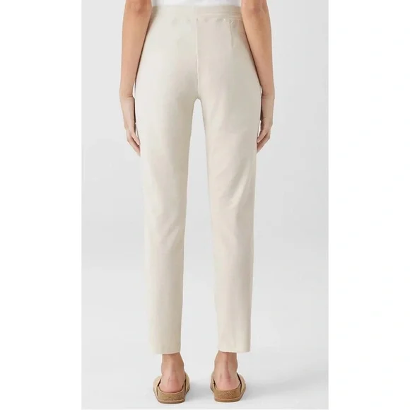 Eileen Fisher Crepe Viscose Blend Stretch Pants in Bone Ivory size XS - Picture 4 of 9